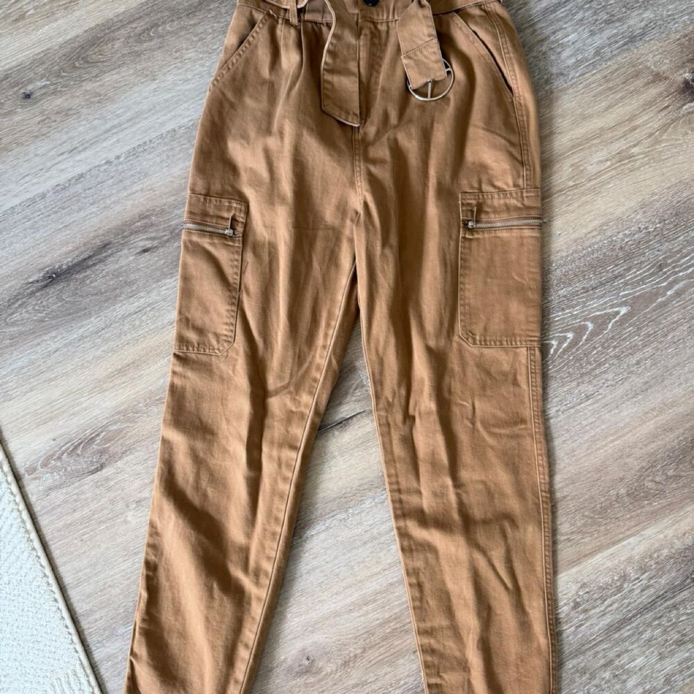 Fashion-nova Women's Tan and Brown Trousers